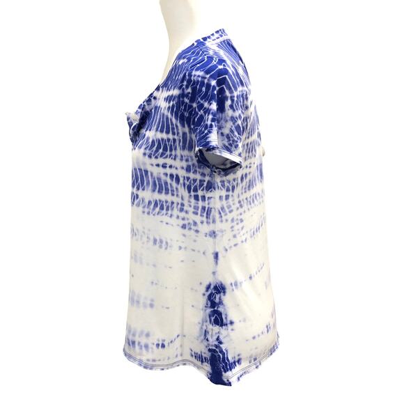 Calvin Klein Performance Royal Blue Tie Die V-Neck Tshirt - Picture 3 of 6